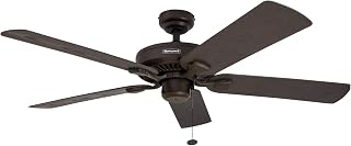 Honeywell Belmar 52-Inch Outdoor Ceiling Fan, Pull Chain, Tri-Mount, Bronze