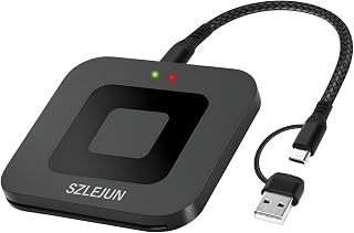CAC Reader USB/Type-C - DOD Military CAC Smart Card Reader for Win/Mac/Linux/Android- PIV, PKI, EMV, eSIM, eID,Java Card Compatible with Testing Tools & SDK