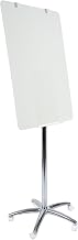 MasterVision Mobile Glass Dry Erase Presentation White Board Easel Stand on Wheels, 27" x 39"