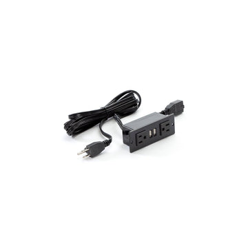 Power Module with 2 Power and 2 USB Outlets by Safco – Particle Board, Model MRPM3BLK