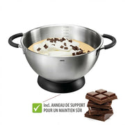 Mixing and Beating Bowl by GEFU – 24 x 24 x 14,5 cm, 4 liters, Plastic, Silver, Model GE28140