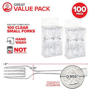 Stock Your Home Mini Fork / Clear / 100 Count Dessert Forks