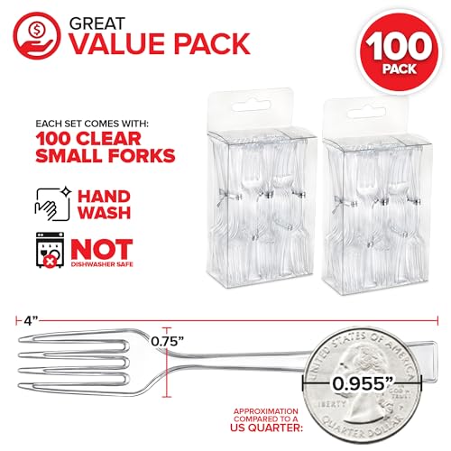 Stock Your Home Mini Fork / Clear / 100 Count Dessert Forks