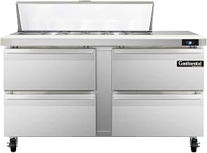SW60-12-D Sandwich Unit, 60" W, With 12 Pan Top Openings & Four Drawers