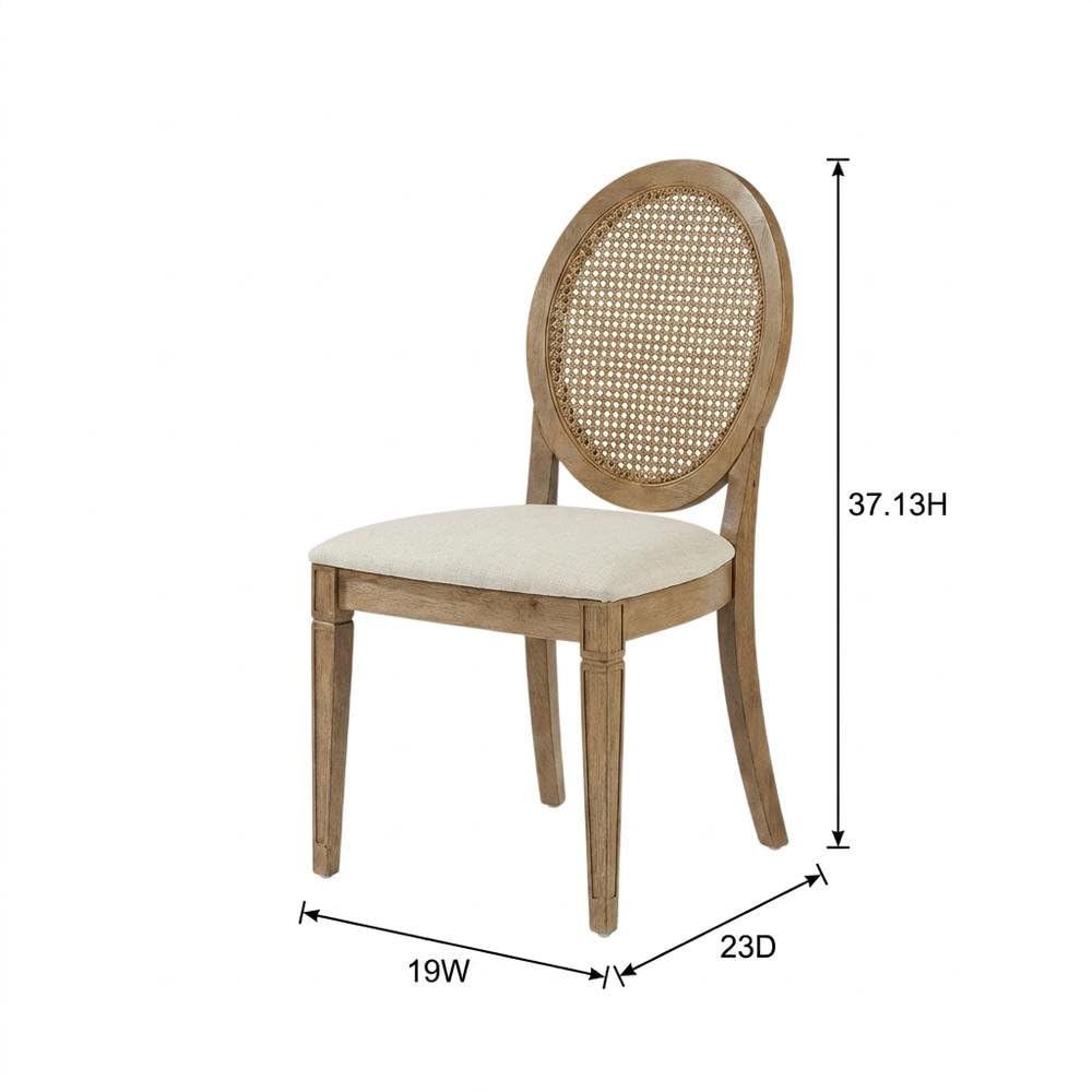 Brown 4-Piece Cane-Back Dining Chair Set by Furnifact – Rubberwood 85.00%,Fabric 5.00%,Foam 5.00%,Paper Rattan 5.00%, Brown, Pack of 4