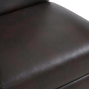 Semi-Leather Recliner Chair with Wood Arms Push-Back by Furnifact – Hardwood and plywood frame construction, Leather Gel, Brown