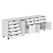 Winsome White / 3 Doors, 12 Drawers / Transitional Storage Cabinets
