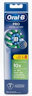Oral-B Pro Cross Action Electric Toothbrush Head, Pack of 8 Toothbrush Heads, White