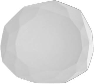 CAC China ART-7 Artdeco Porcelain Geometric Shape Plate (Box of 36), 7-7/8" x 6-7/8" x 3/4", New Bone White