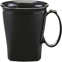 Cambro Harbor Meal Delivery System 8 Oz Black Polypropylene Insulated Mug - 4 1/2" Dia x 4" H