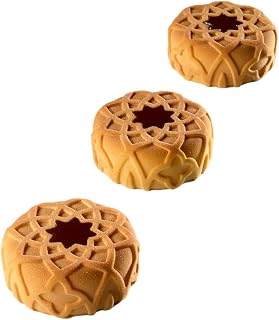 Pavoni PX43120 Pavoflex Silicone Pan with 12 Dahab/Gold Cavities 2.95 Inch Diameter x 1.18 Inch High