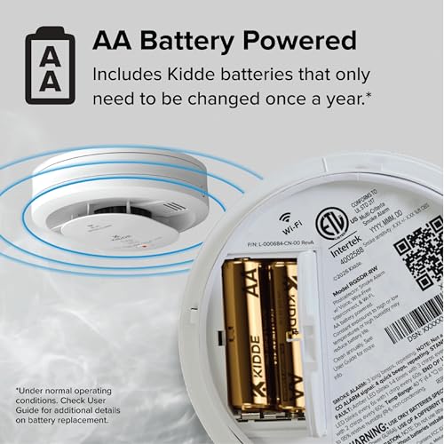Kidde AA Battery Powered / Smoke Detector / 5 Inches Smoke Detectors & Fire Alarms
