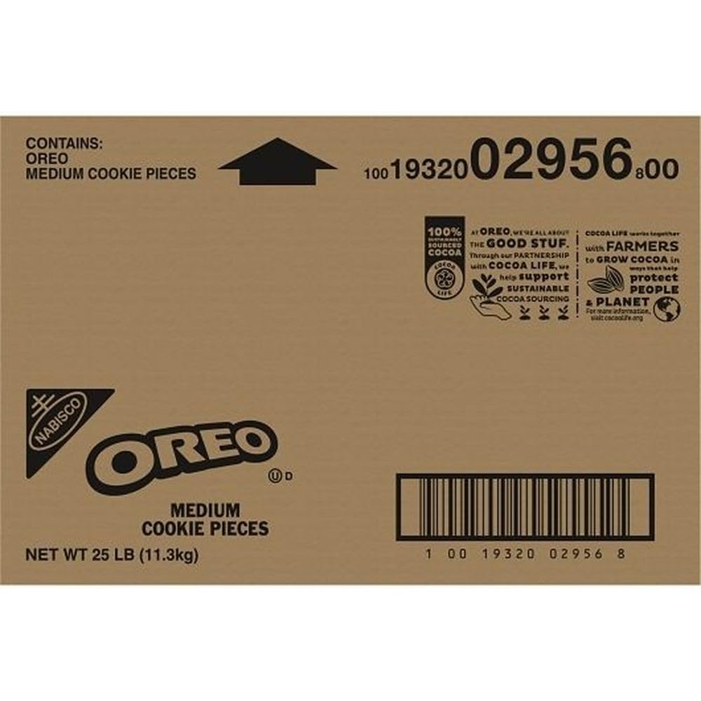 Oreo Crunch Medium Cookie Pieces - 25 lb Bulk Bag by NABISCO – 25 Pound, Model 2956