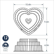 Tiered Heart Bundt by Nordic Ware – 12 Cup, 12.0 cups, Aluminum, Toffee, Model 89937