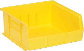 Quantum Storage Systems QUS235YL Ultra Stack & Hang Heavy Duty Part Organizer Yellow Bins 11" L x 11" W x 5" H 6 Pack