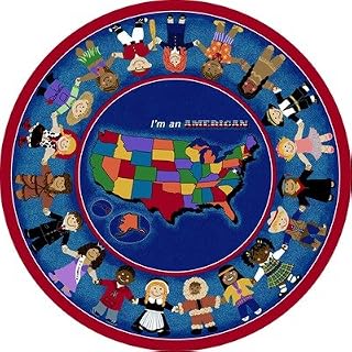 Joy Carpets I'm an American Rug, Multi, 13'2" Round
