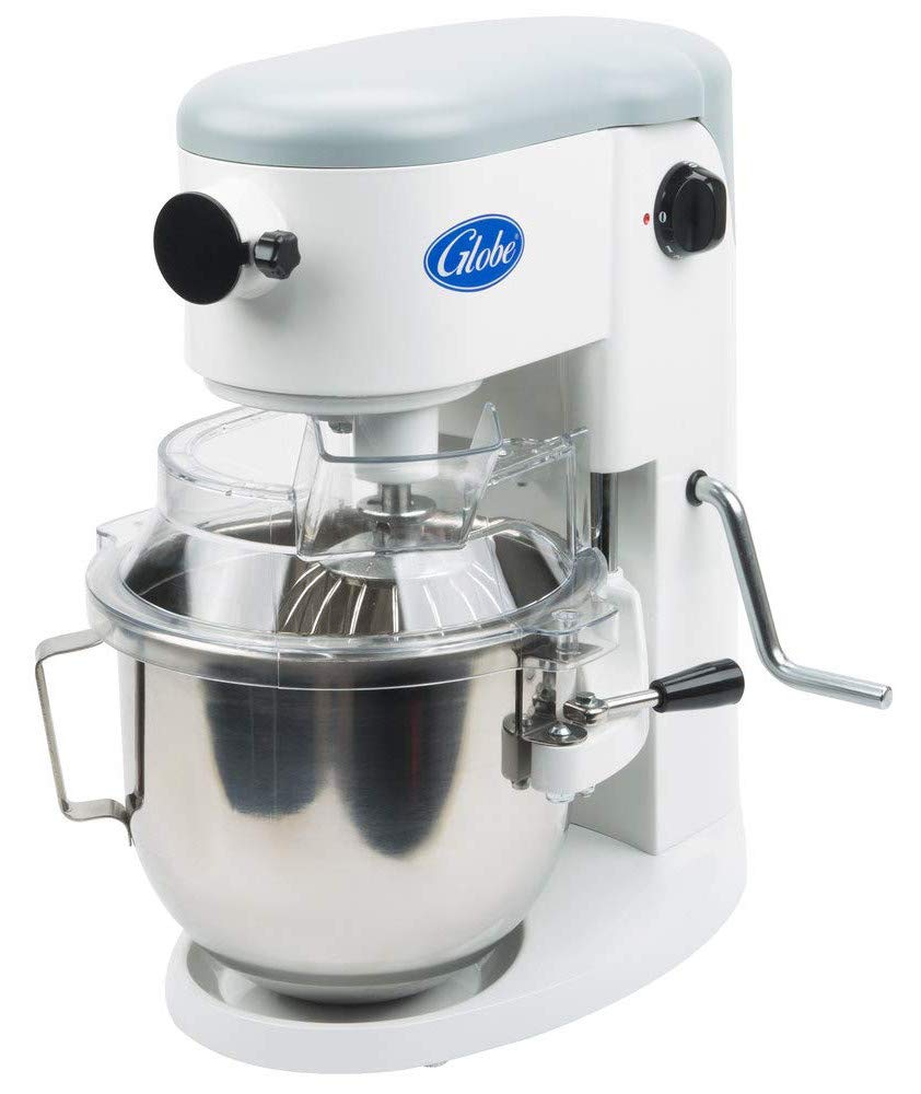 5-Quart Countertop Planetary Mixer by Globe – 5 Qt, 5.0 quarts, Stainless Steel, White, Model SP05