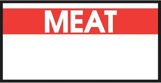 Monarch White Labels with Reversed Red Print Meat for 1110 1-Line Pricing Gun - 19mmL x 10mmH, 16 Sleeves