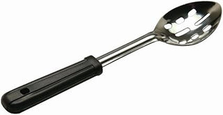 HUBERT Slotted Serving Spoon Stainless Steel with Black Comfort Grip Handle - 11"L