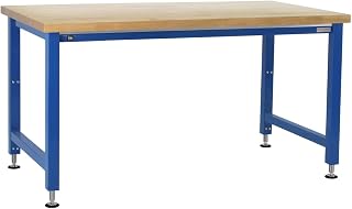 BenchPro AEWL2472-LBFr 24 x 72 x 30-42 in. Adams Electric Lift Workbenches with 1.75 in. Thick Lacquered 100 Percent Solid Maple Hardwood Top Light Blue