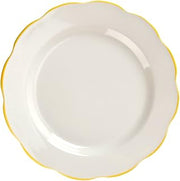 CAC China SC-16G Seville Scallop Edge Plate with Gold Band 10 3/4"