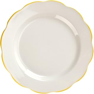 CAC China SC-16G Seville Scallop Edge Plate with Gold Band 10 3/4"