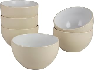10 Strawberry Street Two Tone Coupe 5.5”/24 Oz. Cereal Bowl Set Of 6, Gray/White