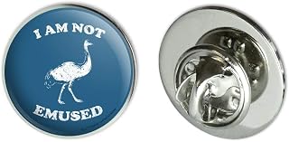 I Am Not Emused Emu Amused Funny Humor Metal 0.75" Lapel Hat Pin Tie Tack Pinback