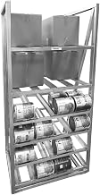 Channel CSBR-80 Heavy Duty Stationary Can & Storage Rack, 25-1/4"W x 35"D x 76"H, Holds (80) #10 Cans with (2) Shelves for Boxes