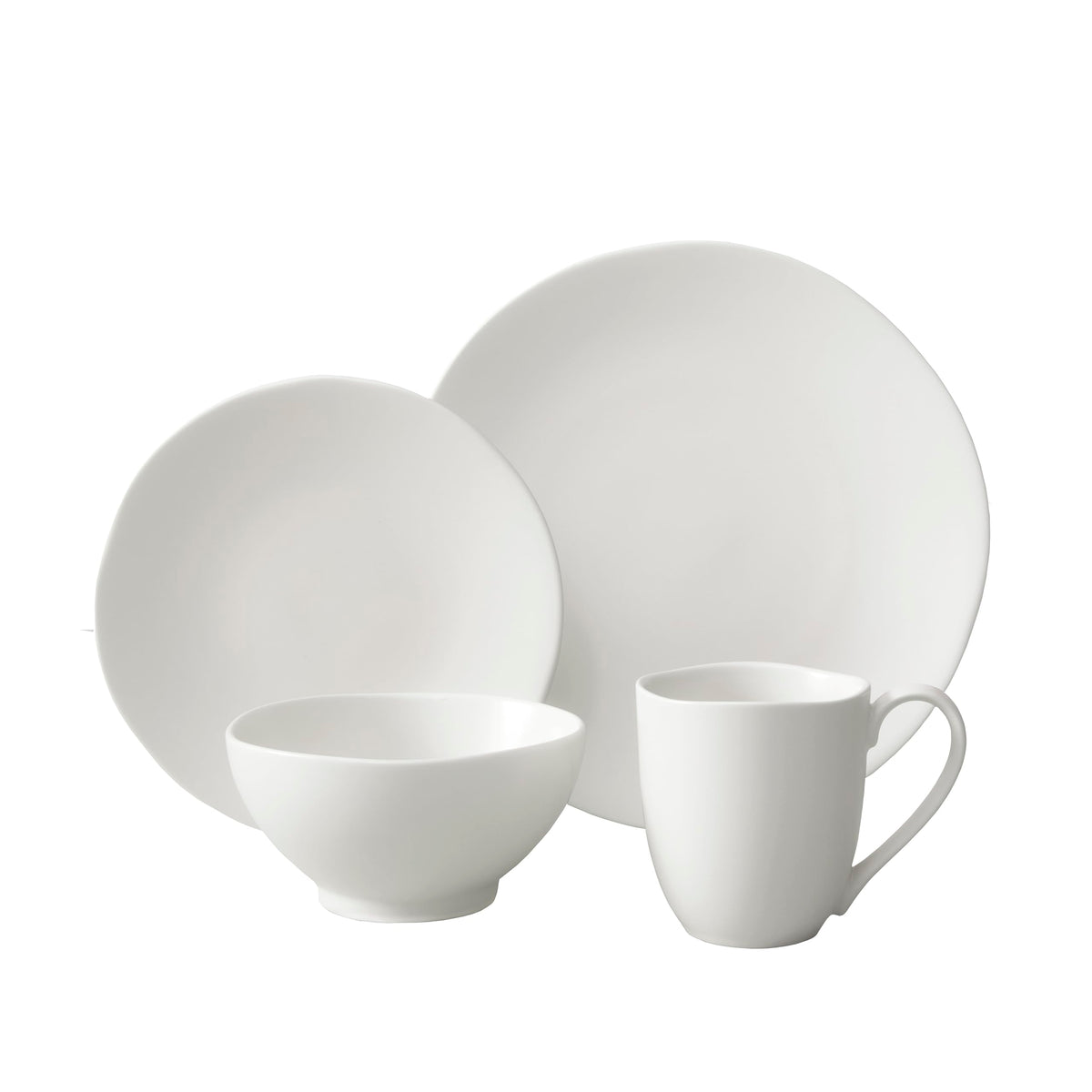Heirloom Stoneware 16 Piece Dinnerware Set by Fortessa – Service for 4, Stoneware, Linen, Pack of 16, Model STN.8000.4.DSET