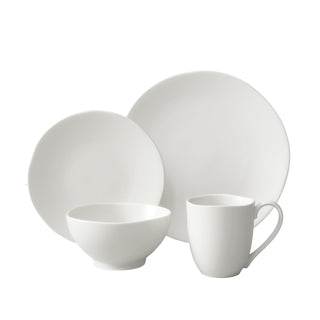 Heirloom Stoneware 16 Piece Dinnerware Set by Fortessa – Service for 4, Stoneware, Linen, Pack of 16, Model STN.8000.4.DSET