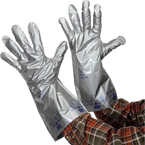 Silver Shield®/4H® Gloves - silver shield unique flexible film glove len14. by NORTH – 9, 5 layer PE and EVOH Construction, Silver, Model SSG/9