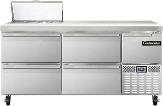 CRA68-8-D Refrigerated Base Sandwich Unit, 68" W, With 8 Pan Openings & Drawers