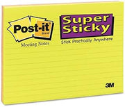 Post-it Super Sticky : Super Sticky Large Format Notes, 8x6, Four Colors, Four 45-Sheet Pads/Pack -:- Sold as 2 Packs of - 4 - / - Total of 8 Each