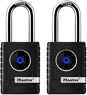 Master Lock 4401DLH Bluetooth Outdoor Padlock with Easy Backup Keypad Entry, 2-Pack