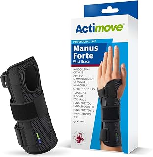Actimove Professional Manus Forte Wrist Support, Black | Wrist Brace for Arthrosis, Rheumatoid Arthritis, Sprains, Tendon, Soft Tissue & Ligament Injuries, Postoperative Care | Black, Left, X-Small