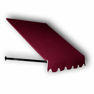 10.38 FT. Dallas Retro Fixed Awning 124.5 in. W X 24 in. H X 42 in. D Acrylic Fabric in Burgundy by Awntech – Model RT2442-10B