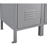 Global Industrial 2-Tier 6 Door Locker – 15" Wx18 Dx36 H, Gray, Assembled