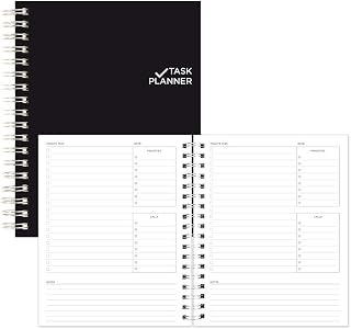 2022, Blueline Undated Task Planner, Duvet Laminated Cover, Black, 9.25" x 7.25", 270 Pages (B310.81)