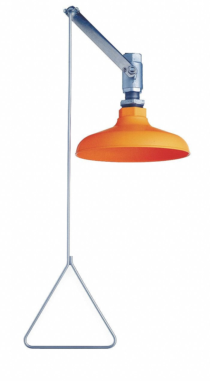 Guardian Brass Emergency Showers by Guardian Fall Protection – 31"L x 11"W x 5"H, Brass, Orange, Model G1635