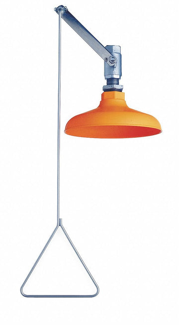 Guardian Brass Emergency Showers by Guardian Fall Protection – 31"L x 11"W x 5"H, Brass, Orange, Model G1635