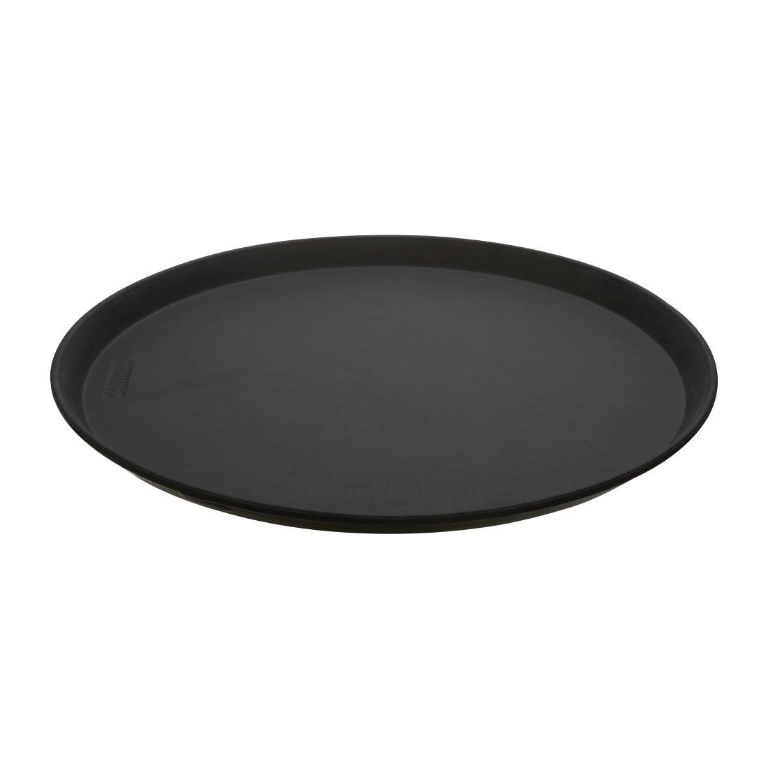 (1600CT138) 16" Round Fiberglass Bar Tray - Camtread® by Cambro – 16", Fiberglass, Black, Pack of 12, Model 1600CT(138)