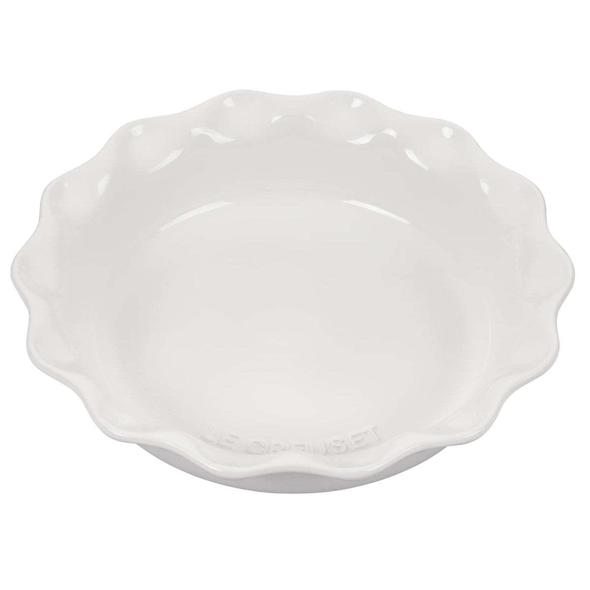 Le Creuset Stoneware Fluted Pie Pan, 9 Inch, White