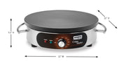 Crepe Maker with 208/240V & 16" Aluminum Cooking Plate by Waring – 16", Stainless Steel, Silver, Model WSC165BX