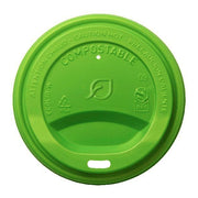 89-Series Compostable Coffee Cup Lids by Vegware – 3.5", CPLA, Green, Pack of 800, Model VW-ECOLID-WGN