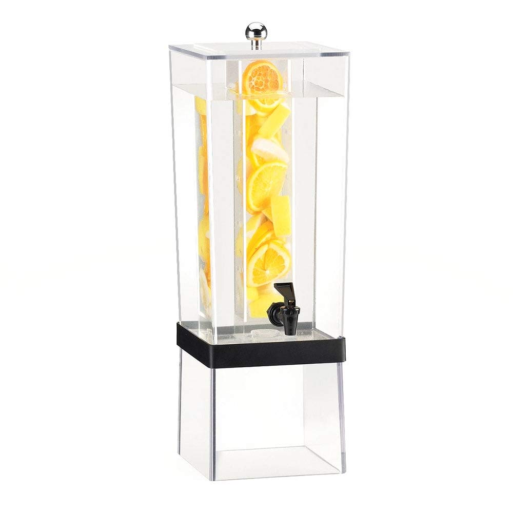 3 Gallon Clear Acrylic Beverage Dispenser with Infusion Chamber and Silver Base by CAL-MIL – 3 Gallon, 3.0 gallons, Metal, Silver, Model 2016INF-13