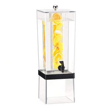 3 Gallon Clear Acrylic Beverage Dispenser with Infusion Chamber and Silver Base by CAL-MIL – 3 Gallon, 3.0 gallons, Metal, Silver, Model 2016INF-13