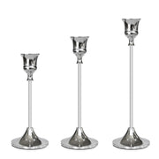 Showin Candlestick Holders, Aluminum Set of 3, Silver