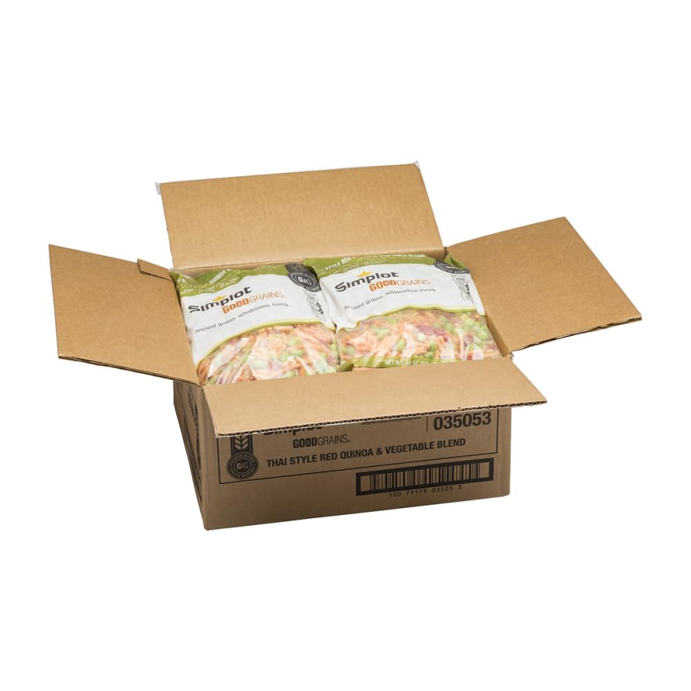 Good Grains Thai Quinoa and Vegetable Blend by Simplot – 12 inches (W) x 13.38 inches (L) x 7.13 inches (H), Pack of 6