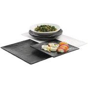 Serving Tray Matte Black Textured Melamine - 14 1/10"L x 10 3/5"W by HUBERT – Melamine, Black, Model M1405-BLACK